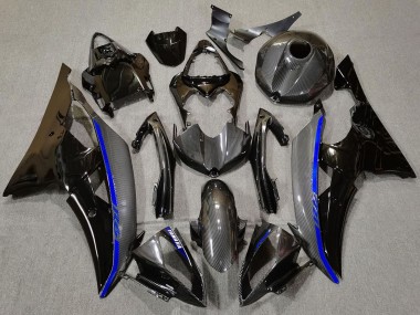 Carenados Moto Yamaha R6 2008-2016 - Negro Brillante FibraCarbono Estilo Azul Fábrica