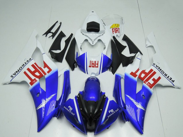 Carenados Moto Yamaha R6 2008-2016 - Blanco Azul Rojo Negro Fiat Fábrica
