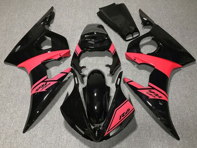 Carenados Moto Yamaha R6 2003-2004 - Negro Brillante Rosa Fábrica