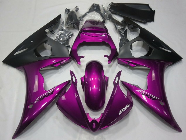 Carenados Moto Yamaha R6 2005 - Rosa Oscuro Negro Mate Fábrica