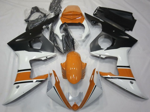 Carenados Moto Yamaha R6 2003-2004 - Blanco Naranja Negro Mate Fábrica