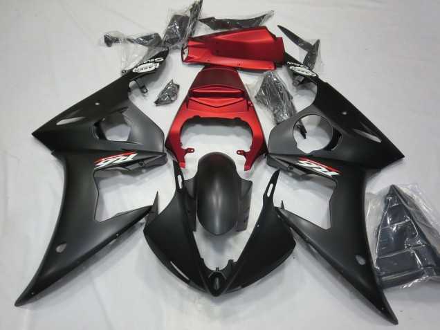 Carenados Moto Yamaha R6 2003-2004 - Rojo Negro Mate Fábrica