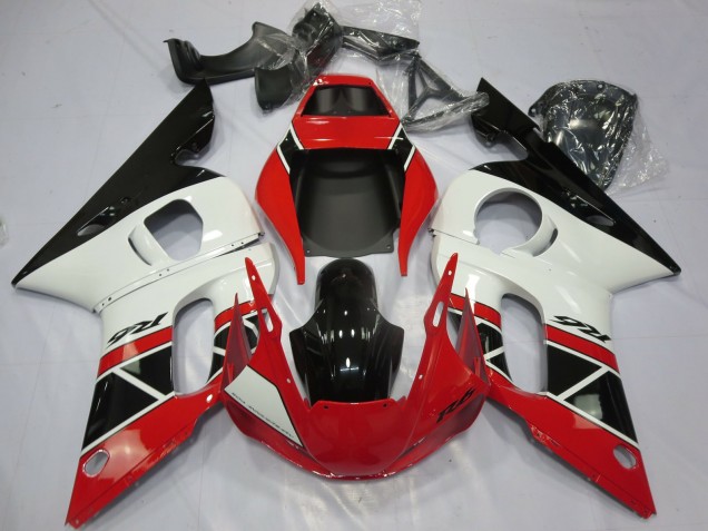 Carenados Moto Yamaha R6 1998-2002 - Rojo Blanco Negro Brillante OEM Estilo Fábrica