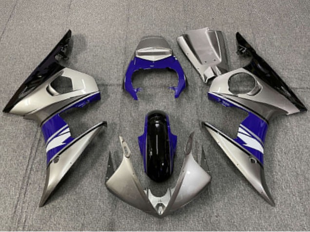 Carenados Moto Yamaha R6 2003-2004 - Plata Azul Negro Brillante Fábrica