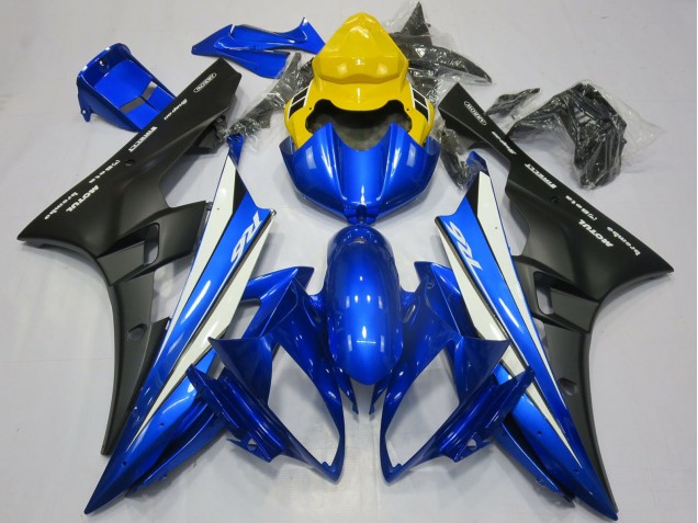Carenados Moto Yamaha R6 2006-2007 - Amarillo Azul Blanco Negro Mate Motul Fábrica