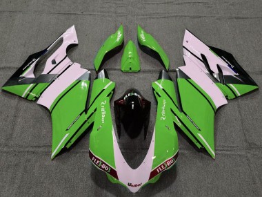 Carenados Moto Ducati 959 1299 2015-2020 - Blanco Verde Negro Brillante Unibat Flex-Box OEM Estilo Fábrica