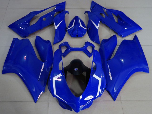 Carenados Moto Ducati 1199 2011-2014 - Azul Brillante Blanco Fábrica