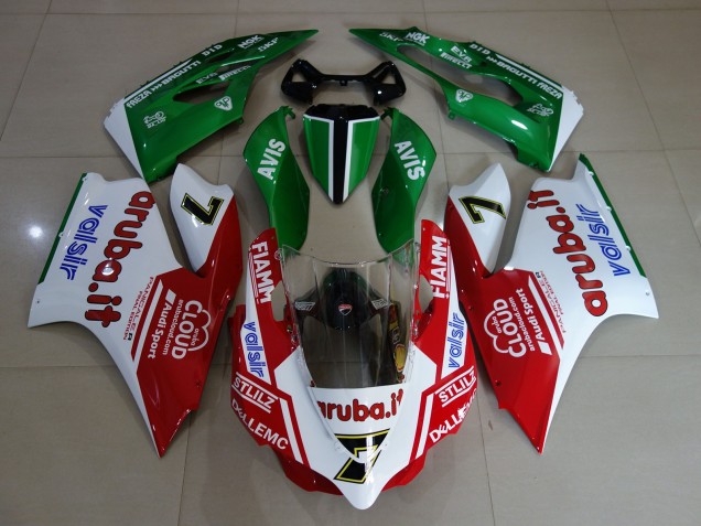 Carenados Moto Ducati 899 1199 2011-2014 - Blanco Rojo Verde Fiamm 7 Fábrica
