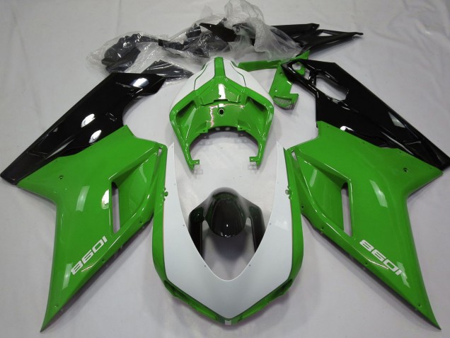 Carenados Moto Ducati 1098 2007-2014 - Verde Negro Blanco Fábrica