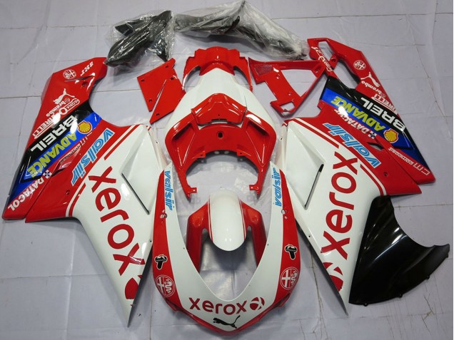 Carenados Moto Ducati 848 1098 1198 2007-2014 - Blanco Rojo Azul Negro Brillante Valsir Xerox Fábrica
