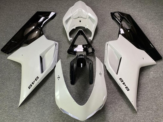 Carenados Moto Ducati 848 2007-2014 - Blanco Perla Negro Brillante Fábrica