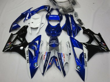 Carenados Moto BMW S1000RR 2009-2014 - Blanco Azul Negro Brillante Virgin Atlantic Fábrica