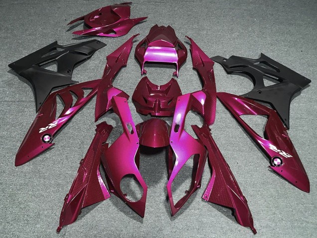 Carenados Moto BMW S1000RR 2009-2014 - Rosa Oscuro Intenso Negro Mate Fábrica