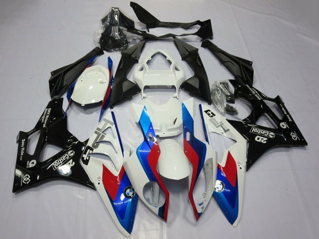 Carenados Moto BMW S1000RR 2009-2014 - Blanco Rojo Azul Negro Brillante Castrol OEM Estilo Fábrica