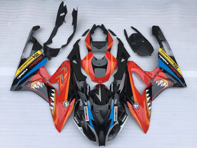 Carenados Moto BMW S1000RR 2015-2016 - Rojo Negro Brillante Tiburón Fábrica