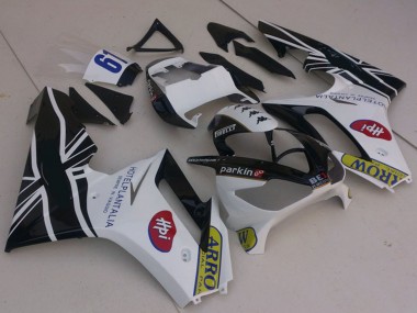 Carenados Moto Triumph Daytona 675 2006-2008 - Blanco Negro Brillante Flag Fábrica