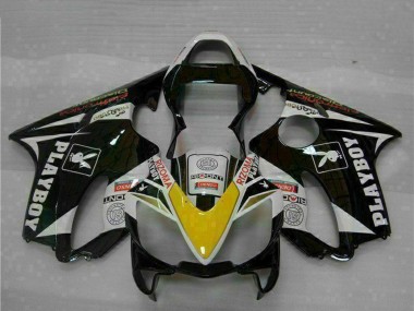 Carenados Moto Honda CBR600 F4i 2001-2003 - Blanco Amarillo Negro Brillante Playboy Fábrica