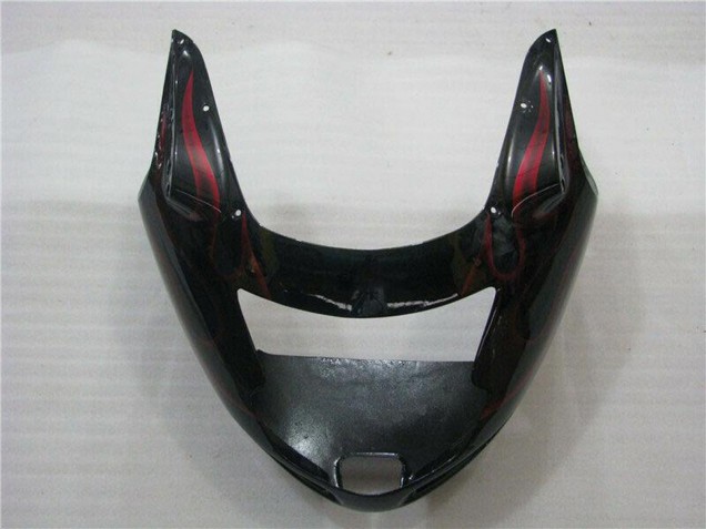 Carenados Moto ABS Honda CBR1100XX Blackbird 1996-2007 - Negro Brillante Rojo Llama Fábrica