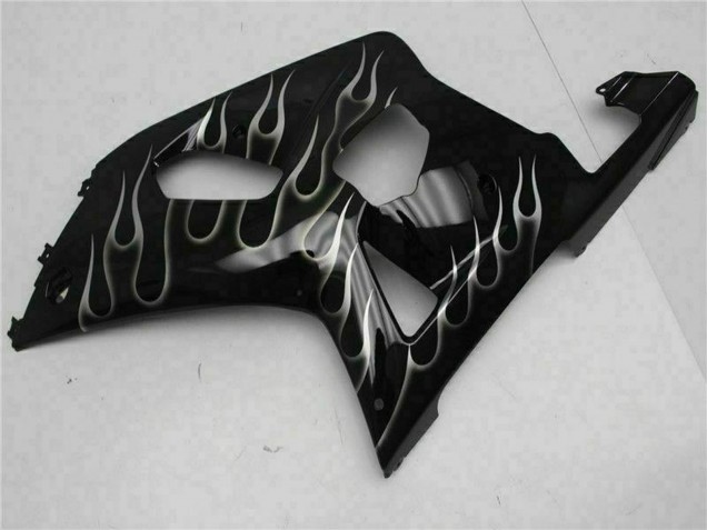 Carenados Moto Suzuki GSXR 600/750 2001-2003 - Negro Brillante Plata Llama Fábrica