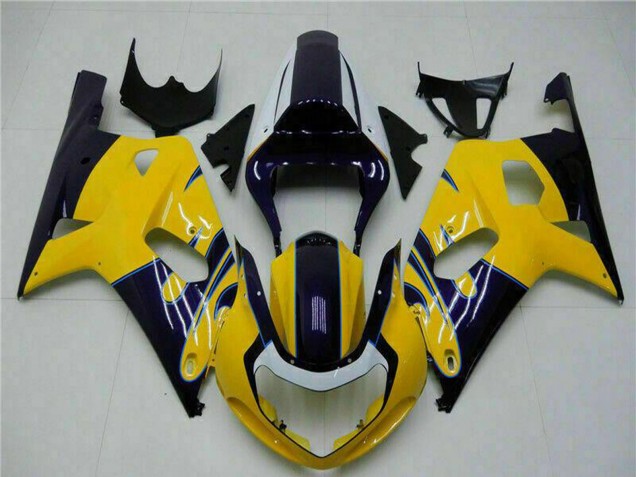 Carenados Moto Suzuki GSXR 600/750 2001-2003 - Amarillo Azul Oscuro Negro Brillante Fábrica