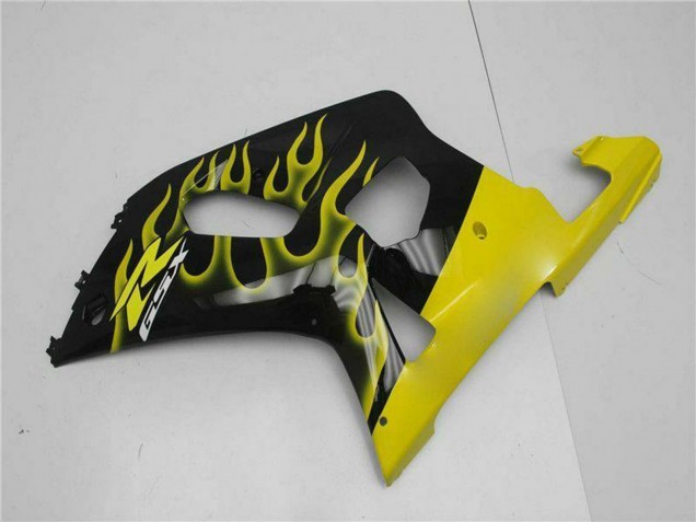 Carenados Moto Suzuki GSXR 600/750 2001-2003 - Negro Brillante Amarillo Llama Fábrica