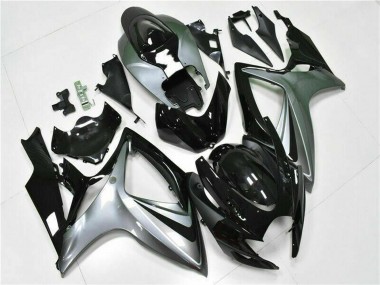 Carenados Moto Suzuki GSXR 600/750 2006-2007 - Plata Negro Brillante Fábrica
