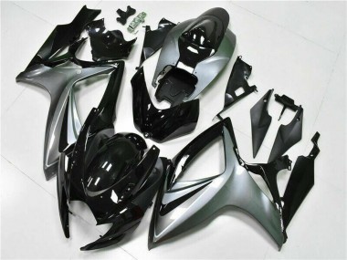 Carenados Moto Suzuki GSXR 600/750 2006-2007 - Plata Negro Brillante Fábrica