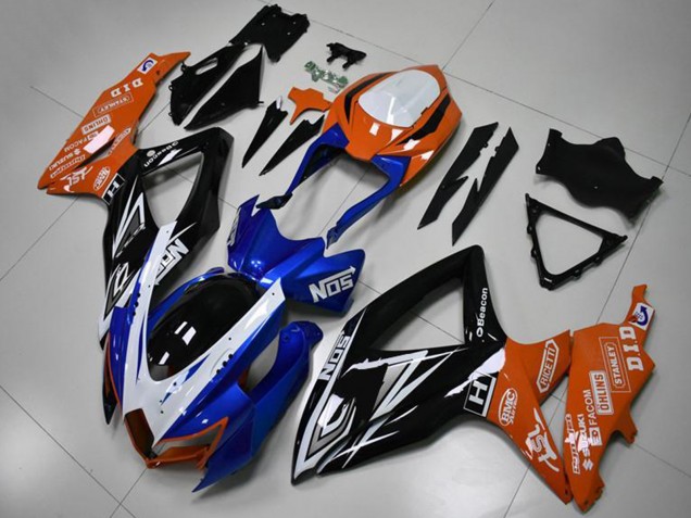 Carenados Moto Suzuki GSXR 600/750 2008-2010 - Naranja Azul Blanco Negro Brillante Fábrica