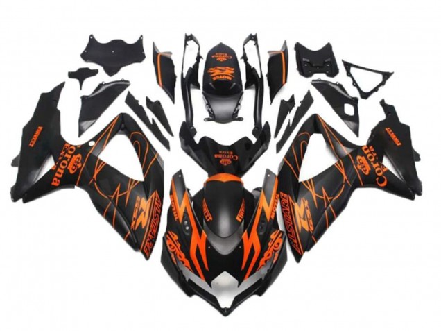 Carenados Moto Suzuki GSXR 600/750 2008-2010 - Negro Mate Naranja Alstare Corona Motul Fábrica
