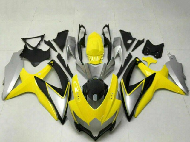 Carenados Moto Suzuki GSXR 600/750 2008-2010 - Amarillo Plata Negro Brillante Fábrica