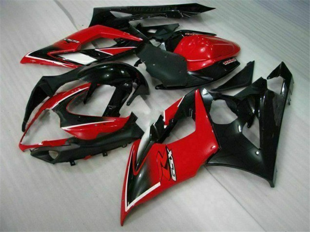 Carenados Moto Suzuki GSXR 1000 2005-2006 - Rojo Negro Brillante Negro Mate Fábrica