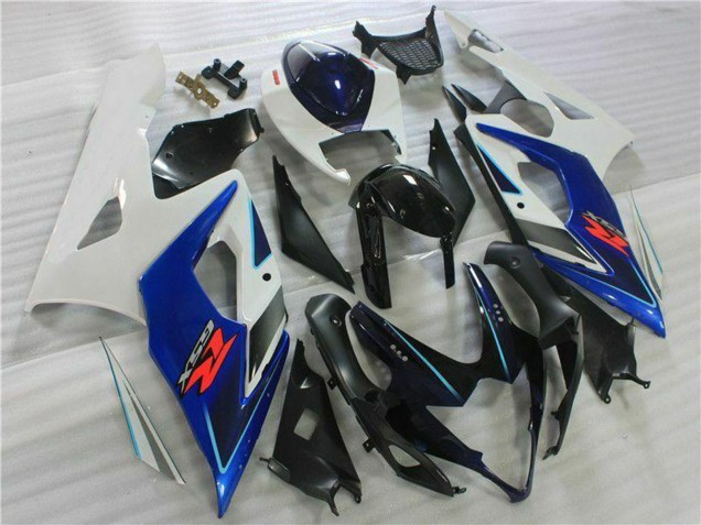 Kits Carenado Moto Suzuki GSXR 1000 2005-2006 - Blanco Azul Negro Brillante Fábrica