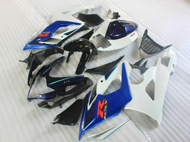 Kits Carenado Moto Suzuki GSXR 1000 2005-2006 - Blanco Azul Negro Brillante Fábrica