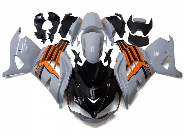 Carenados Moto Kawasaki ZX14R ZZR1400 2012-2024 - Nardo Gris Naranja Negro Fábrica