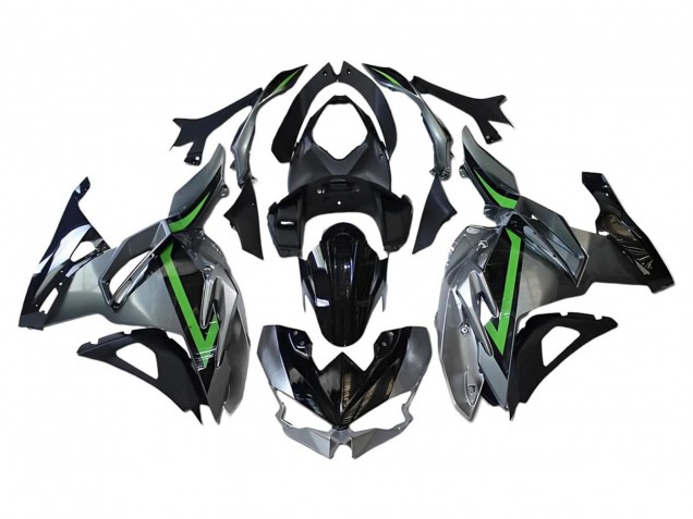 Carenados Moto Kawasaki Ninja 500 EX500R 2024-2025 - Gris Verde Negro Fábrica