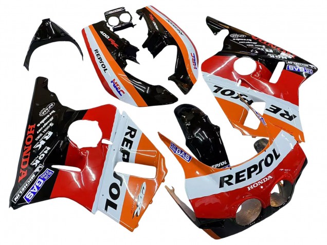 Carenados Moto Honda CBR400RR NC23 1987-1989 - Naranja Blanco Rojo Negro Brillante Repsol HRC Fábrica