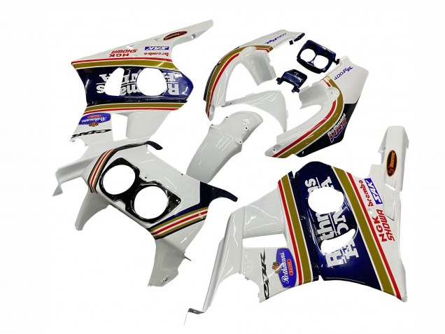Carenados Moto Honda CBR400RR NC29 1990-1999 - Blanco Oro Rojo Azul Oscuro Rothmans Fábrica