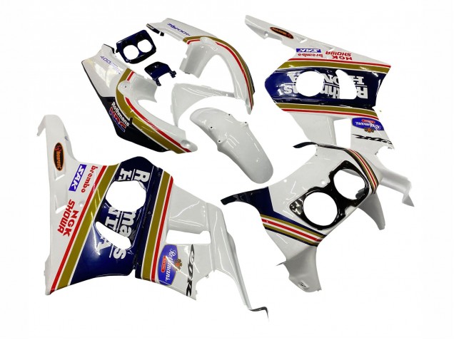 Carenados Moto Honda CBR400RR NC29 1990-1999 - Blanco Oro Rojo Azul Oscuro Rothmans Fábrica