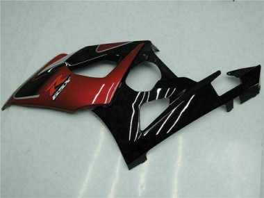 Carenados Moto Suzuki GSXR 1000 2005-2006 - Rojo Plata Negro Brillante Fábrica
