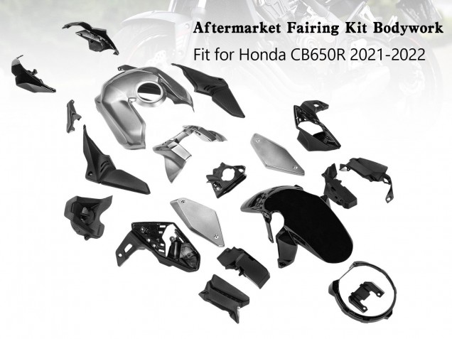 Carenados Moto Honda CB650R 2019-2022 - Plata Negro Fábrica