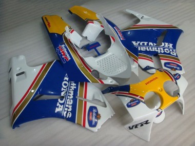 Carenados Moto Honda VFR400R NC30 1988-1992 - Blanco Azul Amarillo Rothmans Fábrica