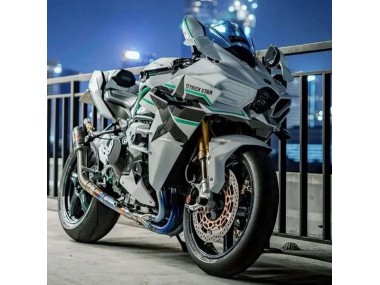 Carenados Moto Kawasaki Ninja H2 2015-2022 - Blanco Verde Línea Fábrica
