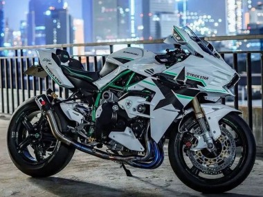 Carenados Moto Kawasaki Ninja H2 2015-2022 - Blanco Verde Línea Fábrica