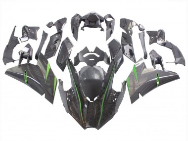 Carenados Moto Kawasaki Ninja H2 2015-2022 - Negro FibraCarbono Verde Fábrica