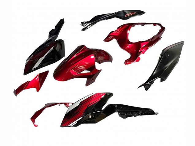 Carenados Moto Kawasaki Z400 2018-2024 - Rojo Caramelo Negro Brillante Fábrica