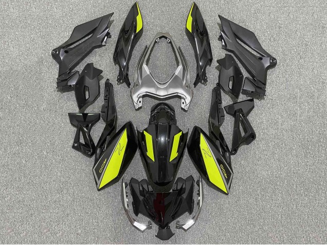 Carenados Moto Kawasaki Z400 2018-2024 - Negro Mate Amarillo Fábrica