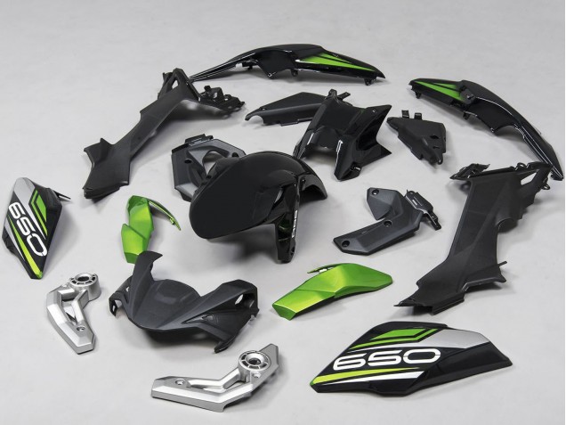 Carenados Moto Kawasaki Ninja Z650 2017-2019 - Negro Verde Plata Fábrica