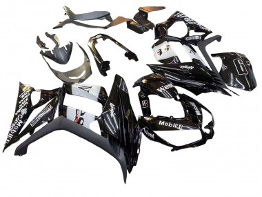 Carenados Moto Kawasaki Z1000SX 2010-2016 - Negro Brillante Oro Blanco Mobil West Fábrica