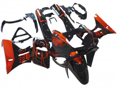 Carenados Moto Kawasaki ZZR400 1993-2007 - Negro Brillante Rojo Corona Extra Fábrica