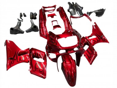 Carenados Moto Kawasaki ZZR400 1993-2007 - Rojo Negro Llama Fábrica
